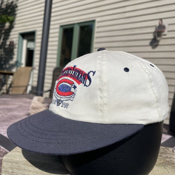 Vintage Cleveland Indians Hat // Adjustable Strap // Otwo Tone 