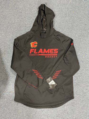 New Black Fanatics Calgary Flames Authentic Pro Hoodie L-2XL