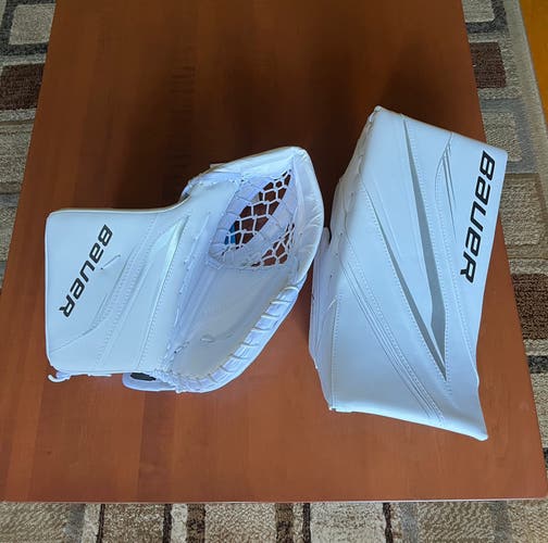 New Bauer Regular Senior X5 Pro Glove And Blocker All White