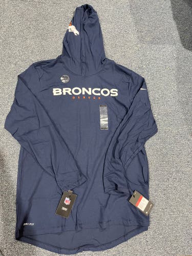 New Blue Nike Denver Broncos Light Weight Hoodie M, L or XL