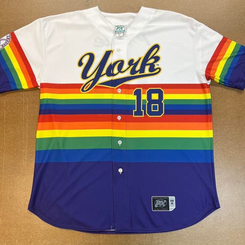 York Revolution Atlantic League Professional Baseball Custom Pride Baseball Jersey