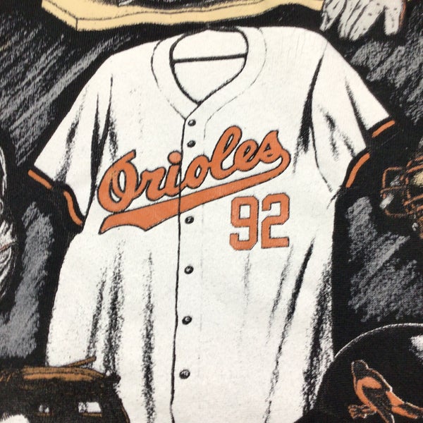 Baltimore Orioles Vintage 90's MLB Crewneck T-Shirt White / 4XL