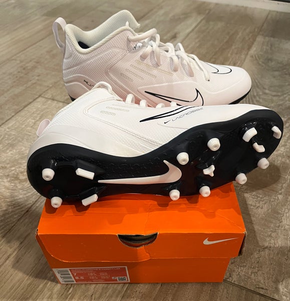 New! Nike Alpha Huarache 8 White Size 7 Cleats Low Top