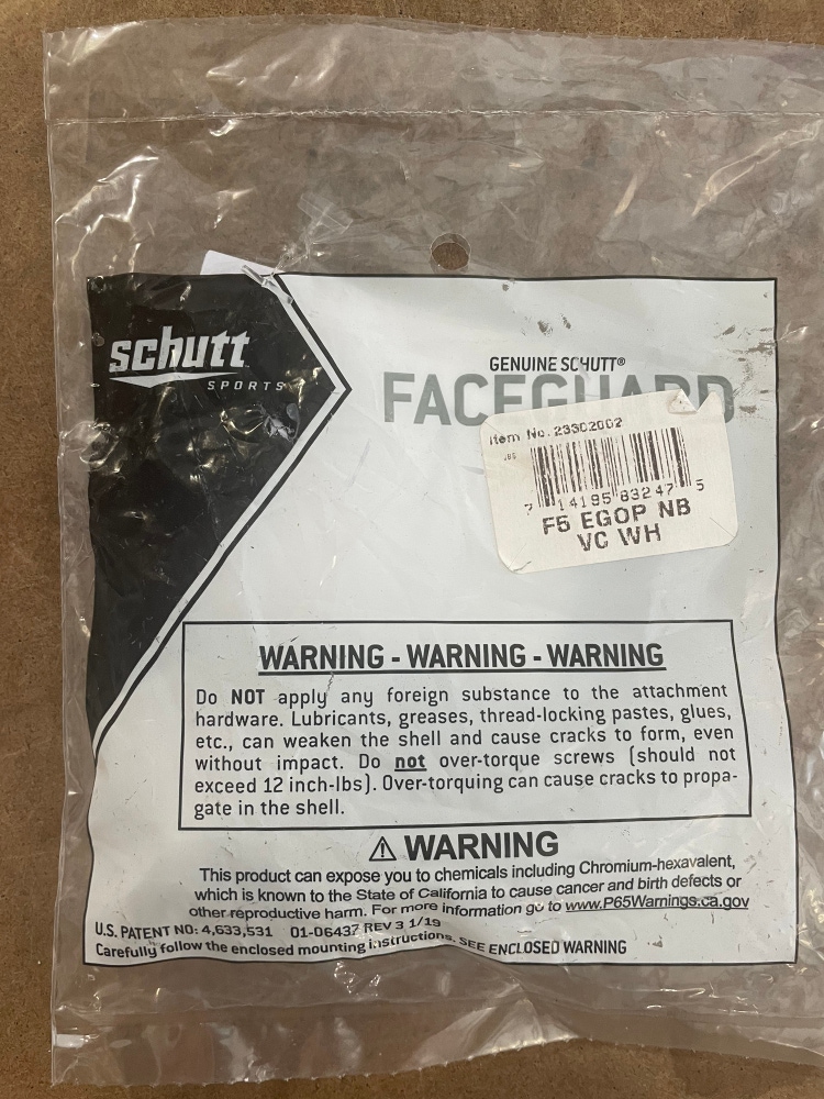 Schutt Football Helmet Faceguard INSTALLATION HARDWARE Clips/Screw/T-Nut Kit