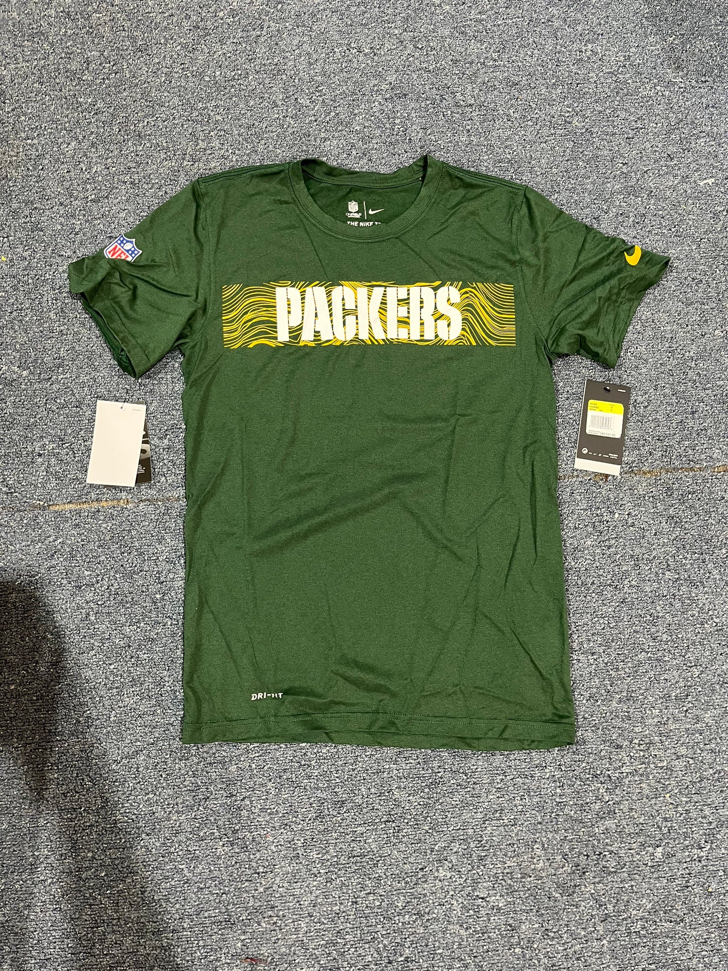 Green Bay Packers Gold Nike Dri-Fit V-Neck T-Shirt