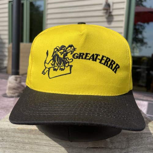 Vintage Graffiti Yellow Great-Errr Lion Roaring Embroidered Snapback Trucker Hat