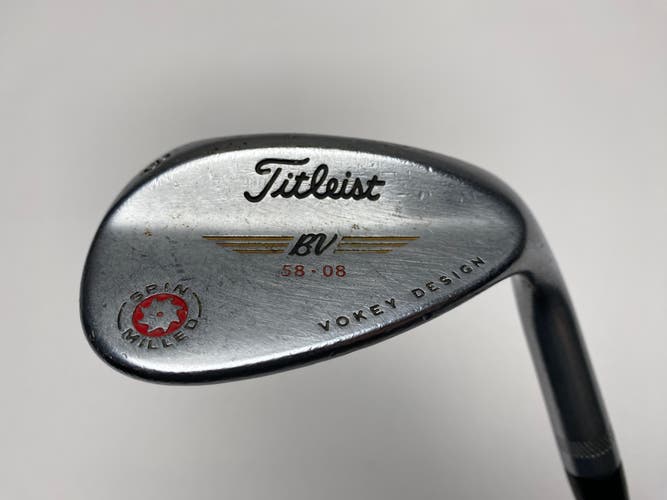 Titleist 2009 Vokey Spin Milled Chrome 58* 8 Bounce Wedge Steel Mens RH