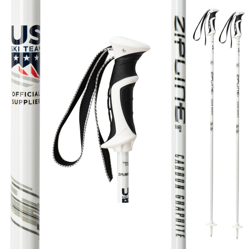 Zipline LOLLIPOP 14.0 GRAPHITE COMPOSITE SKI POLES Ski Poles - White