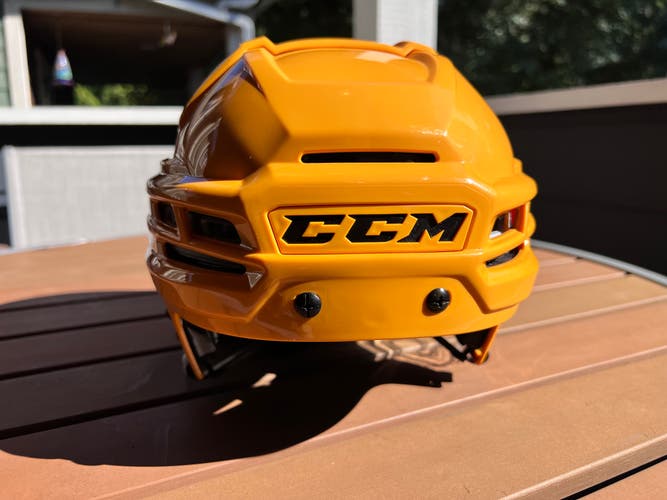 Used Large CCM Tacks 910 Helmet Yellow Sunflower