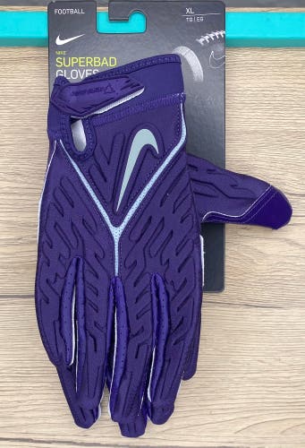 Nike Superbad 6.0 Kansas Wildcats Football Gloves Padded Receiver Sz Xl