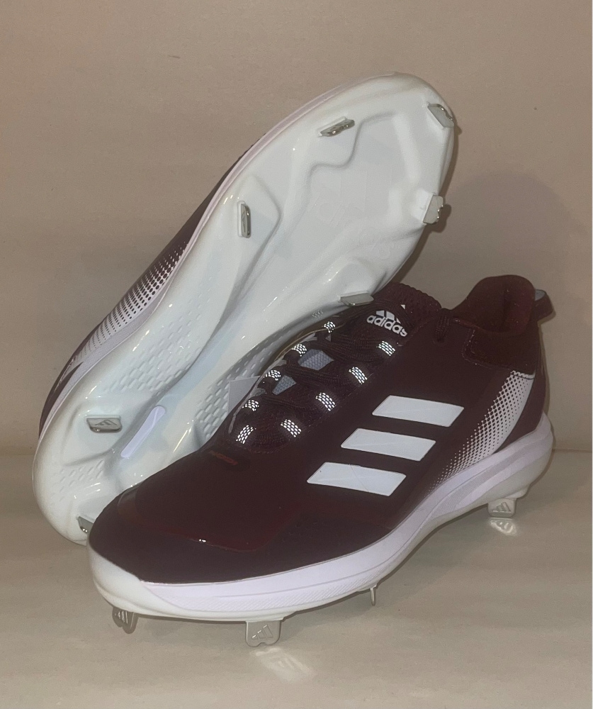 Adidas icon 7 red metal baseball cleats