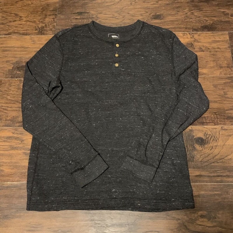 Sonoma Lifestyle Men's Long Sleeve Blue Henley Knit Button Crewneck Shirt Sz XL