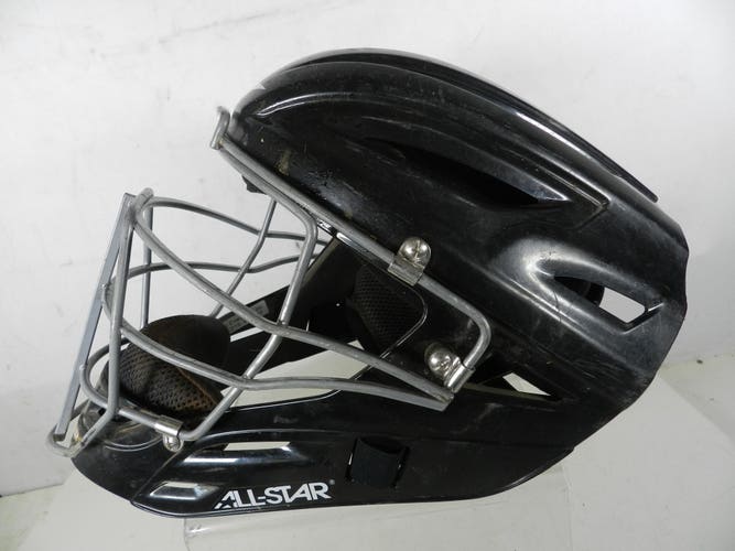 All-Star System Seven Adult Baseball Black Catcher's Helmet MVP 2500-1