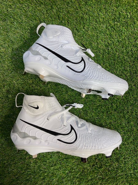 Nike Alpha Huarache Mens 10 White Grey NXT MCS Baseball Cleats Molded Swoosh