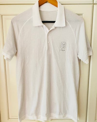 LuluLemon TPC Sawgrass Athletica Shortsleeve Golf Polo men's S. free shoulder.