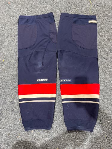 Used Red, White and Blue CCM Pro Stock Socks XL