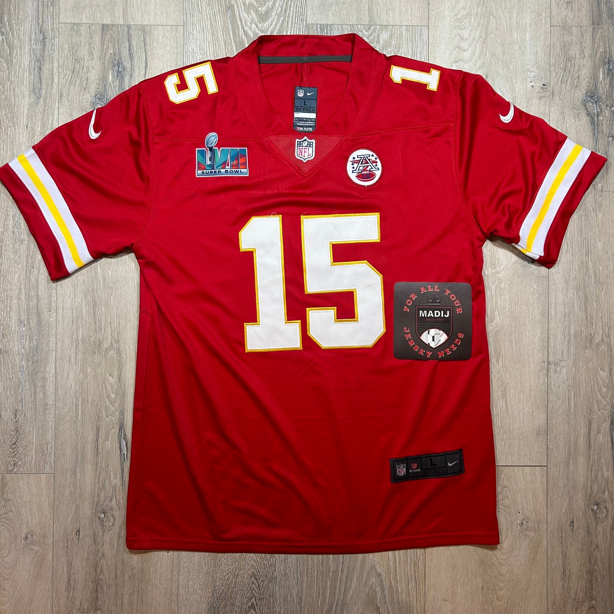 NFL Kansas City Chiefs Patrick Mahomes Jersey No.15 Baseball Team Shirts  for Men XX-Large 