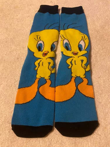 Tweety Bird Looney Tunes Crew Socks Adult Large