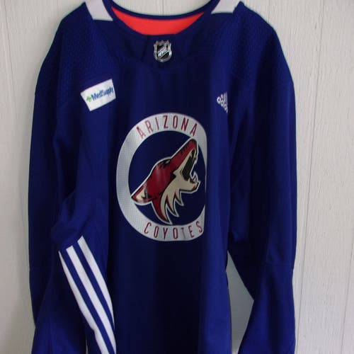 Arizona Coyotes used blue Adidas practice jersey (size 58 with MED SUPPLY patch) 2017-21 seasons