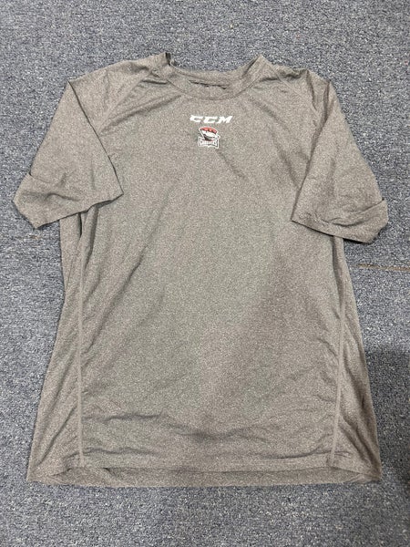 Used Gray CCM Charlotte Checkers Team Issued Shirt