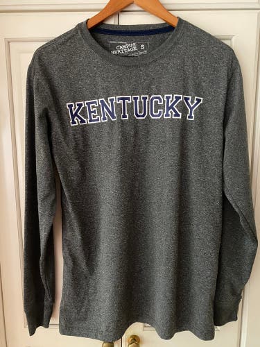 Kentucky Mens Long Sleeve Shirt Gray Blue. Size S. authentic team apparel.