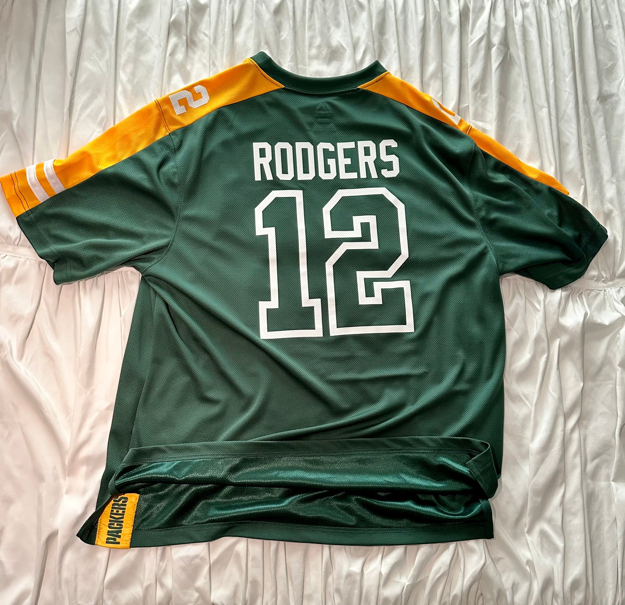 Men’s Majestic NFL Packers jersey #12 Rodgers, Green mesh XL | SidelineSwap