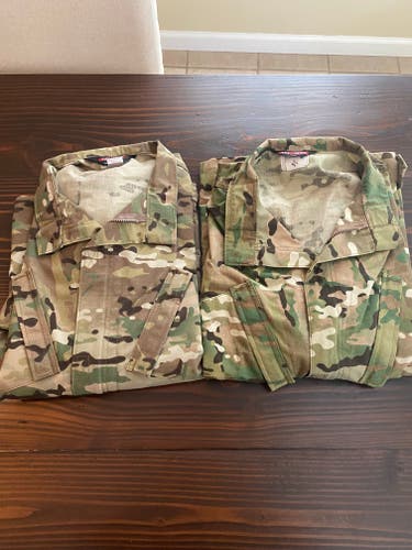 Two Used like new Tru Spec tactical BDU shirts, large reg, multicam