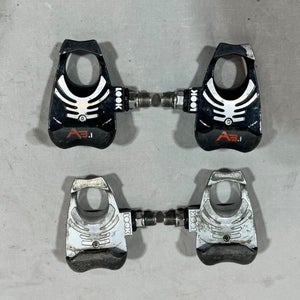 (2) Pairs LOOK A3.1 Clipless Road Bike Cycling Pedals Black/Silver 9/16" Spindle