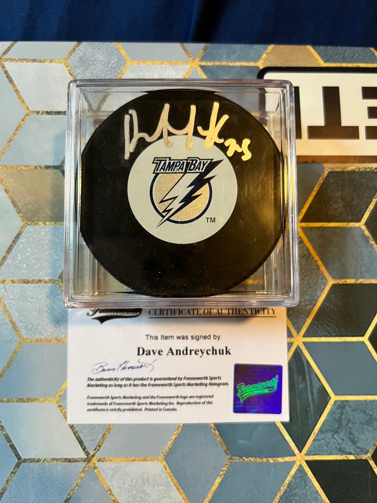 Autographed Dave Andreychuk Puck