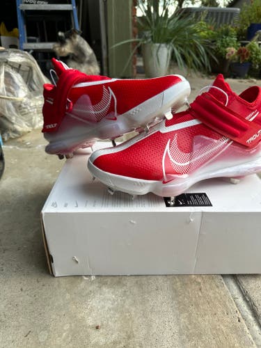 Red Adult Men's New Size 13 (Women's 14) Metal Nike Cleats