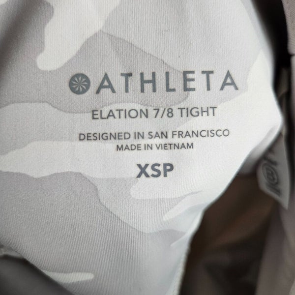 Athleta Elation 7/8 Tight Gray Taupe Camo High Waist Leggings Size: XSP