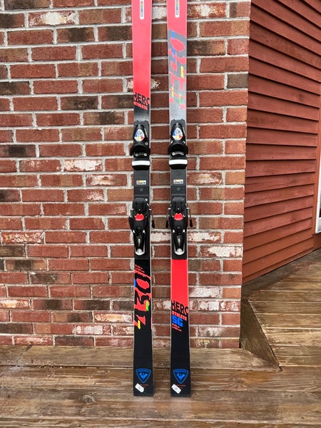 Used Unisex 2021 Rossignol 183 cm Racing Hero FIS SG Skis With Bindings Max  Din 15