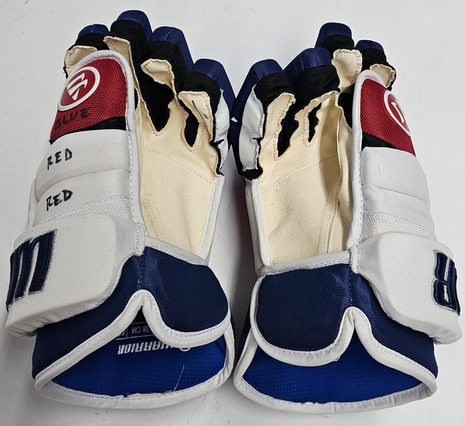 WARRIOR COVERT QR5 PRO CUSTOM PRO STOCK HOCKEY GLOVES 15" NY RANGERS NHL(11085)