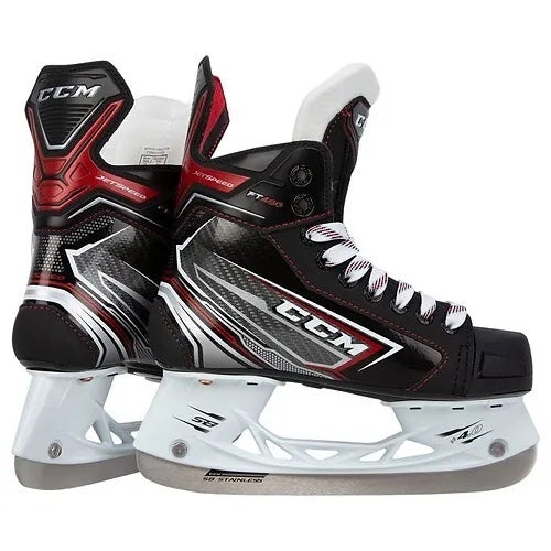 CCM FT 460 Jetspeed ice skates /  skate size 1.5 / shoe size 2.5  / preowned / black & red