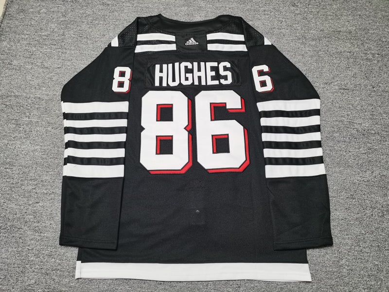 Men's New Jersey Devils Jack Hughes adidas White Reverse Retro