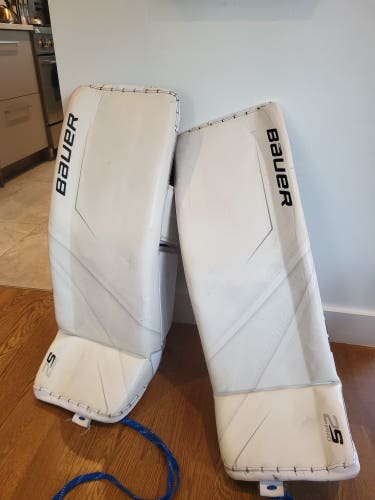 Used Small Bauer Supreme 2S Pro Goalie Leg Pads Pro Stock