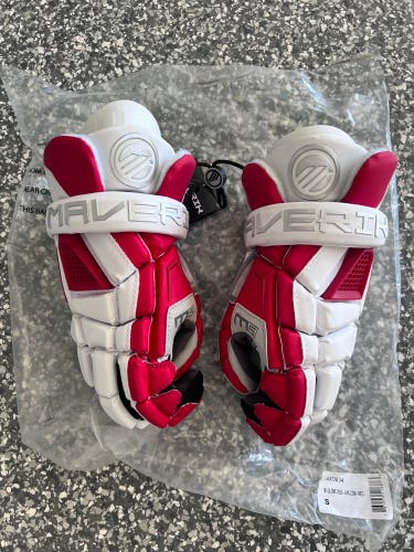 New Player's Red Maverik 10" M5 Lacrosse Gloves