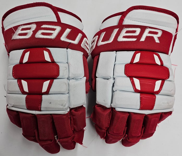 BAUER NEXUS 2N PRO STOCK CUSTOM HOCKEY GLOVES 15" BU TERRIERS #13 USED(11175)