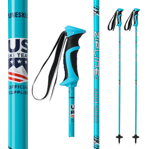 Zipline LOLLIPOP 14.0 GRAPHITE COMPOSITE SKI POLES Ski Poles - Radiant Blue