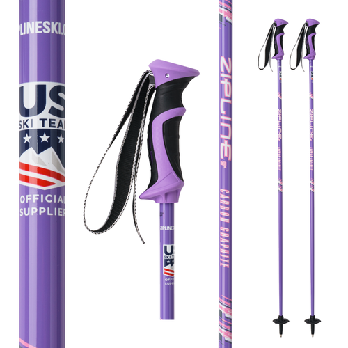 Zipline LOLLIPOP 14.0 GRAPHITE COMPOSITE SKI POLES Ski Poles - Lavender