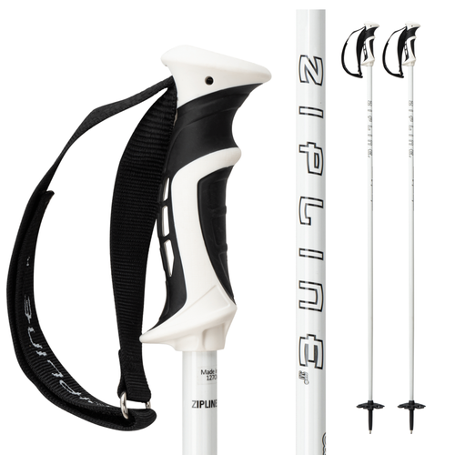 Zipline Blurr 16.0 Graphite Composite Ski Poles - White