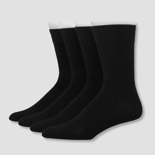 NWT Hanes Premium Men's 4pk Lightweight Casual Socks Black 6-12