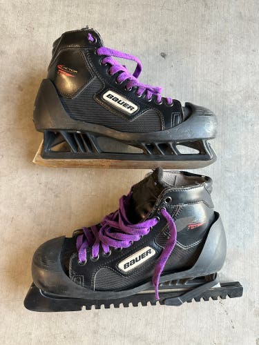 Used Bauer Regular Width  Size 8.5 Reactor 3000 Hockey Goalie Skates