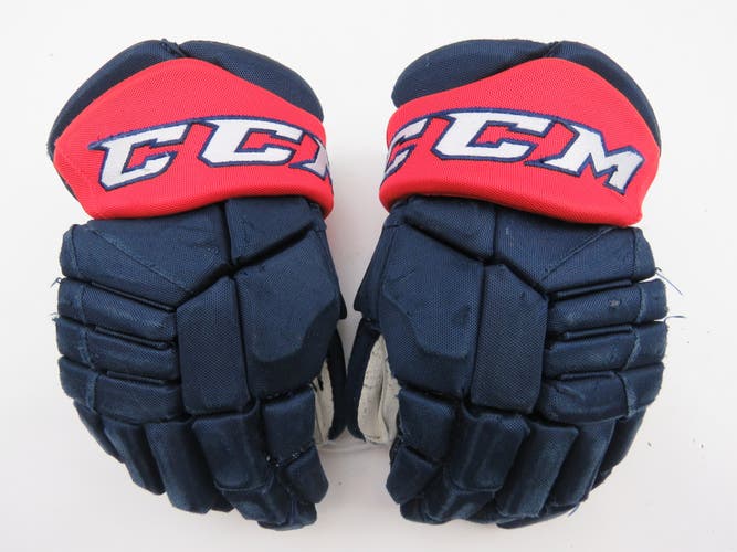 CCM Oshawa Generals OHL CHL Pro Stock Ice Hockey Player Gloves 14" Navy Blue