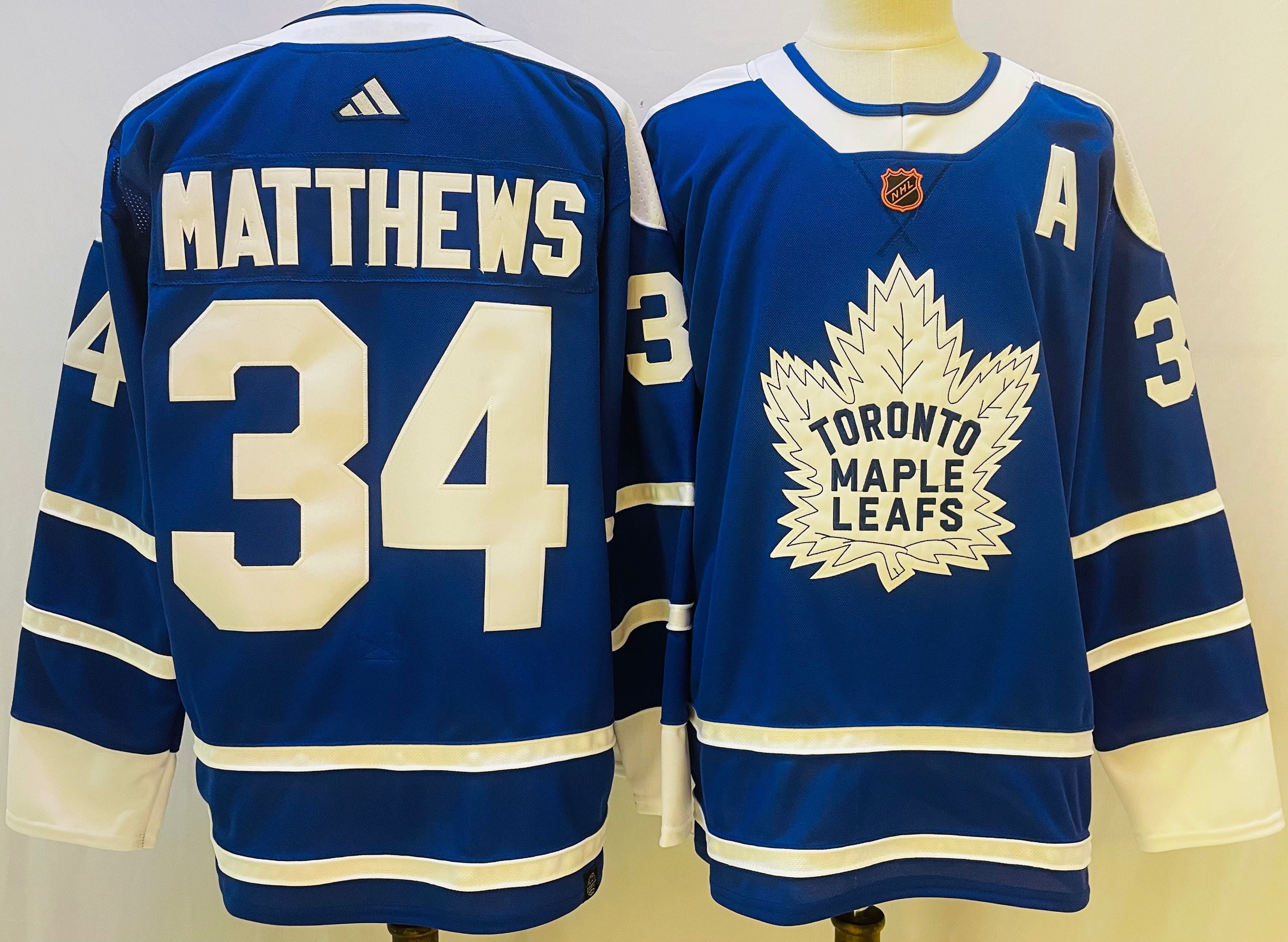 Auston Matthews Blue Toronto Maple Leafs Hockey Jersey Blue Size 52 Men's Adidas