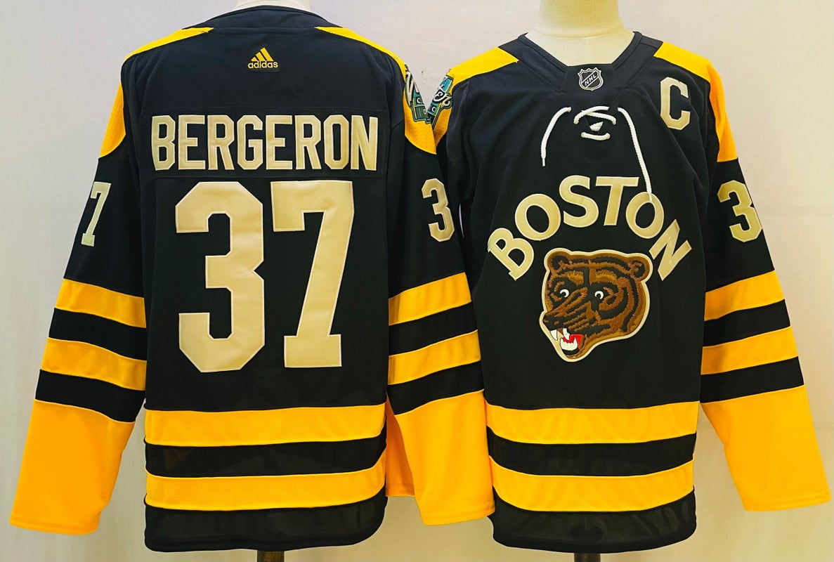 Team Issued MIC Adidas Patrice Bergeron Boston Bruins NHL Hockey Jersey  Black 56