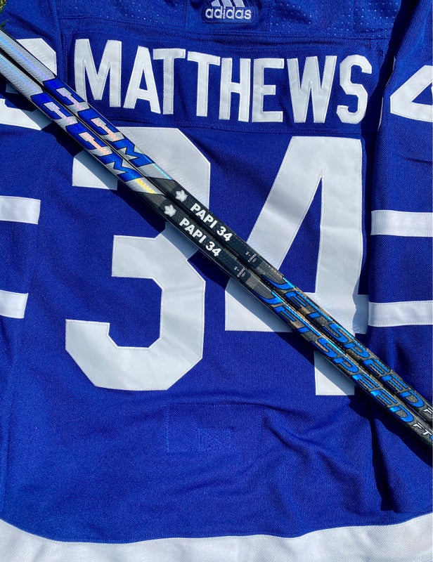 AUSTON MATTHEWS Custom MAPLE LEAFS CCM Jetspeed FT4 Pro Hockey Stick-LH-80  Flex-P90-Grip W/ Bubble Texture