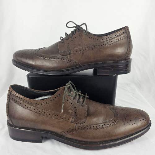 Donald J Pliner Cal 2 Mens Leather Brown Oxfords Wingtip Shoes Men's Size 11