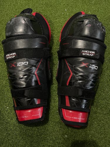 Used Bauer Vapor X100 Junior Shin Pads (12”)
