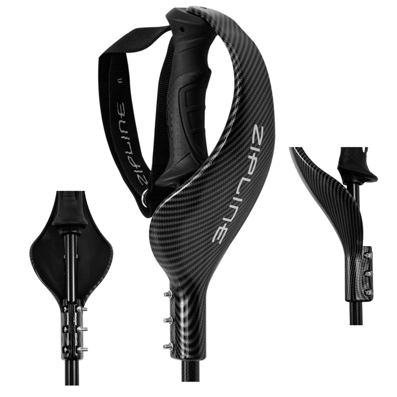 NEW ZIPLINE SKI POLE HAND GUARD BLACK MATTE SidelineSwap